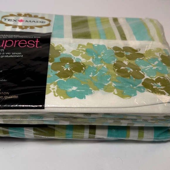 Vintage Tex-Made TruPrest Sheet Set – Double Bed – Flat & Fitted – New Old Stock - Picture 8 of 9